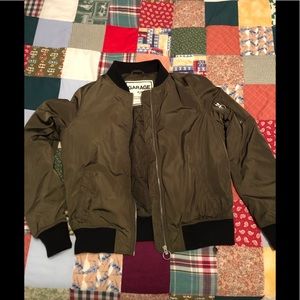 Garage dark green with black trim bomber jacket